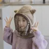 Hair Accessories Autumn And Winter Children's Hats Biking Hooded Baby Hood Cartoon Ear Protection With Face Mask Cute Windproof Hat 1-12