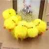 لطيف Pompom Keychain Party Gift Yellow Duck Car Charm Charm Animal Children's Toys Gifts De859