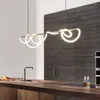 Hangende lampen Noordelijke voering LED LED LICHT MODERNE SILICONEN HANDELIJKE LAMP EETKAMER/Woonkamer Verlichtingsarmaturen