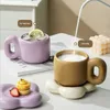 Tassen 500 ml Kreative Nordic Home Dekoration Handgemachte Becher Blütenblatt Geformte Platte Personalisierte Keramik Tasse Untertasse Kaffee Tee Milch Kuchen Y2210