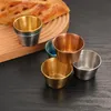 Dinnerware Ramekin Stainless Steel Condiment Sauce Cups Dipping Bowl Appetizer Plate Seasoning Dish for Home Restaurant RRE15355