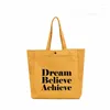 Shopping Bags Dream Believe Achieve Gift For Her Shoulder Bag Large Capacity Tote Canvas Women Student Book