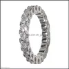 Anéis de casamento Anéis de casamento moda contratada design feminino anel com branco brilhante zircônia cúbica festa diária wearable declaração dhzah
