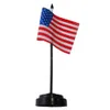 Amerika-Schreibtischflagge, 14 x 21 cm, kleine Mini-Büro-Verhandlungstischdekoration, Flaggen mit Standfuß für Heimbüro-Dekoration