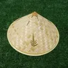 Basker kinesiska retro bambu rotting fiskare hatt handgjorda v￤v halm hink turism regn dans rekvisita kon fiske solskade