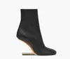 Kvinnor Ankel Boot Luxury Brand Designer Pump Shoes First Black Suede Velvet High Heeled Boots Sheepskin Leathers 35-42