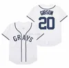 Grays Negro League Men Beyzbol Formaları 20 Josh Gibson Özel Dikişli Gömlek Beyzbol Formaları Yüksek Kalite Hızlı Nakliye