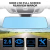 Accessoires intérieurs Anti-éblouissement Grand angle Bleu Miroir sans cadre 3000R Lentille à micro courbure Vue arrière de la voiture 2.5D Full Creen HD Glass