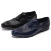 Mens Dress Shoes Patent Leather with Horse Hair Black Blue Lace Up Men Oxfords Wedding Party Casual Business Footwear