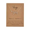 12 Constellation Zodiac Collier Horoscope Signe Zircon Bijoux Étoile Galaxie Balance Astrologie Femmes Collier Cadeau avec Carte de Détail