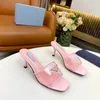 Pantofole da donna di nuova moda designer di lusso tacchi alti sandali in gelatina di gomma trasparente triangolo infradito in pelle tinta unita retrò 36-42