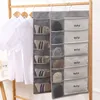 Organiseur mural double face à suspendre avec poches en filet pour sous-vêtements, soutien-gorge, sous-vêtements, chaussettes avec crochet en métal, sacs de rangement pour garde-robe, tissu Oxford, économiseur d'espace