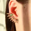 Backs Earrings Women's European Micro Inlaid Colorful Teardrop Ear Clip Valentine's Day Gift Wholesale