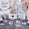 Fournitures de fête d'événement, plaque de table en acrylique diamant, support de carte en cristal avec numéro et nom, clip photo pour décoration de fête d'anniversaire de mariage