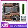 Moderbrädor X99 Dual CPU Motherboard LGA 2011 USB3.0 SATA3 med E5 2620 V3 -processor RECC DDR4 8GB RAM M.2 SLOT