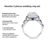 Solitaire Ring Rings she 3 Pcs Wedding Ring Sets for Women 925 Sterling Silver 2.6Ct Princess Cut White Blue AAAAA CZ Luxury Engagement 221024