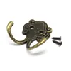 Hooks 2/5Pcs Retro Zinc Alloy Double Prongs Clothes Coat Robe Purse Bag Hat Hook Hanger Antique Bronze 23mm 53mm 55mm