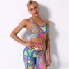 Yoga outfit Solid Color Sports Bra snabbtorkande sömlös topp Sexig kondition för kvinnor Beauty Back Printing Gym Crop Push Up Crz