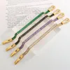 Bracelets à breloques à la mode coloré Zircon boucle de ceinture Bracelet en acier inoxydable femmes cadeau de noël italien
