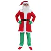 Stage Wear Santa Claus Venez Masque Noël Cosplay Peluche Père Outfit Déguisements Noël Hommes Manteau Pantalon Barbe Ceinture Chapeau Ensemble complet T220901