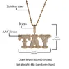 A-Z Gold Plated Iced Out CZ Anpassat namn Letter Initial Pendant Necklace For Women Men Hip Hop med 24-tums repkedja