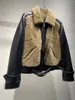 Couro feminino 2022 Roupos de inverno Mulheres incríveis com bombardeiro manteaux vestes exclusivos femme casual lã jaquetas quentes kurtki