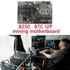 Motherboards B250 BTC Mining Motherboard Set With 12X009S PCIE Riser Card 1XG3900 CPU 2X4G DDR4 RAM 12 GPU LGA1151 DIMM SATA3.0