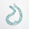 Choker lii ji blue station 목걸이 Larimar Dominica Stone 51cm Pearl 3Rows 주식 판매 여성