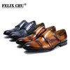 Buckle Monk Strap Shoes For Genuine Men Handmade Leather Oxford Dress Shoes Mens Business Formal Shoes Wedding Party Footwe