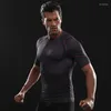 T-shirts pour hommes S-4XL Raglan manches Compression chemise 3D imprimé hommes Cosplay Costume court séchage rapide Fitness hauts de sport mâle