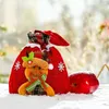 Confezione regalo Borse regalo di Natale in tessuto con design 3D di lunga durata in stile cartone animato per bambini