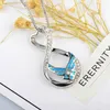 Pendant Necklaces Fire Blue Opal U.S. Army Badge Necklace Pendants Fashion Jewelry For Women Girls Drop