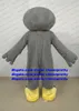 Gray Kiwi Bird Mascot Costume Adult Cartoon Character Outfit Suit Marketplstar Marketplgenius Advertising Campaign ZX2124