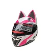 Motorcycle Helmets Full Face Helmet Women White Pink Color Ear Personality Safety Hat ECE Approved