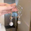 Hoop￶rh￤ngen 2022 Pearl Metal Ball Tassel Chain for Women Trend Cool Temperament Personlighet Charm Fashion Jewelry