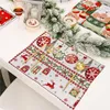 Tafelmatten kerstplacemats niet-slip warmte-resistente rechthoekige vakantieplaats voor eetdecoratie