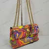 Kurt Geiger Bags Mujeres Diseñador Luxury Luxury Crossbody Famosa Bolsos de marca Familiar Moda Retro PU Cadena Bolso Rainbow Colores