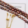 Perlas naturales de calidad de agua dulce, perlas irregulares de Color café, perlas sueltas para DIY, pulsera, collar, fabricación de accesorios de joyería