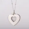 Party Heat Transfer Heart Cutout Necklace Flat Chain Pendant Jewelry Sublimation Blank Round Shape Pendants Mother's Day Gift RRA191