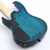 Ukulele Electric Bass Uke Guitar MiNi 4string Aquila String From Italy EADG Ashwood Body W/Gig bag in Blue color