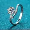 Wedding Rings Genuine D Color Moissanite Button Snowflake Diamond Ring Fashion Simple Couple Female Gift For Girlfriend