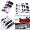 Car Stickers 2Pcs M1 M3 M5 X1M X X5M M135I Logo Car Badges Side Rear Marker Body Sticker Styling Decoration Accessories For 1 3 5 G0 Dhkxd