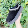 2022 Hot sell AUSG Platform Woman Winter Boot Designer Ankle Boots Tazz Shoes Chestnut Black Warm Fur Slippers Indoor Booties with card dustbag nice gifts 002