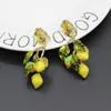 Boucles d'oreilles clous Fashion Catwalk Baroque Lemon Leaves Large Circle Temperament Retro Big 355