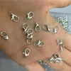 150pcs/ lote 12x6mm Ganchos de fecho de lagosta Silver Componentes de jóias de jóias de moda de liga prateada para colar de correntes de pulseira Acessórios DIY