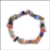 Beaded Natural Healing Crystal Bracelet Sodalite Chip Gemstone 18Cm Stretch Stone Bracelets Mixed Chakra Br Ot7Vq