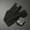 Black Autumn and Winter Stretch Men's Small Straight Jeans Fashion Brand Little Bee Pants