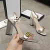 Designer sandales à talons hauts pour femmes été nouveau mariage en cuir à la mode sexy pantoufles à boucle 10cm