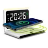 SMART MULTI FUNKTION Tr￥dl￶s laddare Mobiltelefon Fast Charging Holder med Alarm Clock Date Temperatur LCD Display