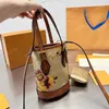 2 szt. Zestaw worki kubełkowe luksusowe designerskie torba na ramię Kobiet Crossbody mini portfel krzyżowy moneta torebka mody torebki nano torebka Pochette grafika